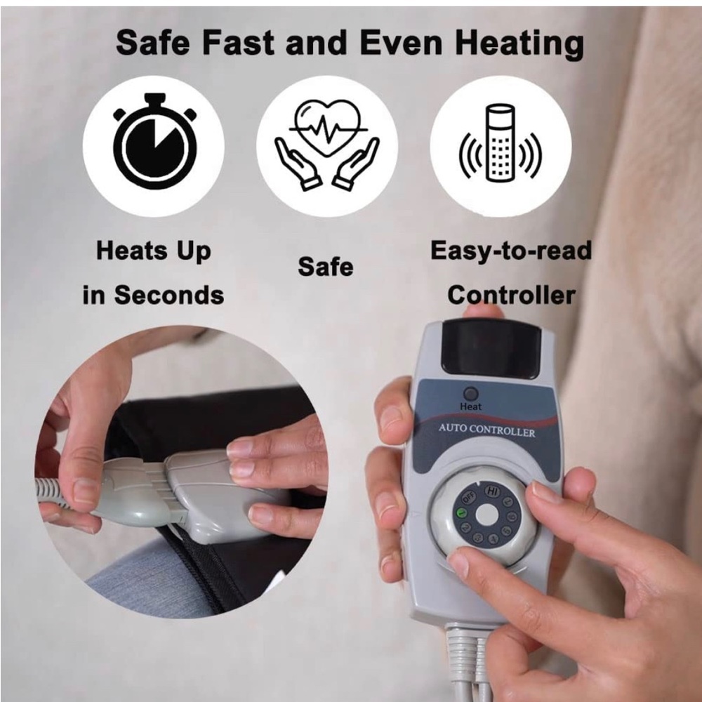 Jade Heating Pad for Back Pain Relief, Fast Heating Pad Temperature Adjustable